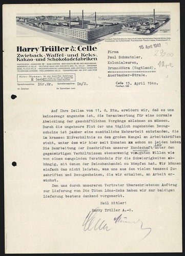Rechnung celle 1940 harry - 1940,,