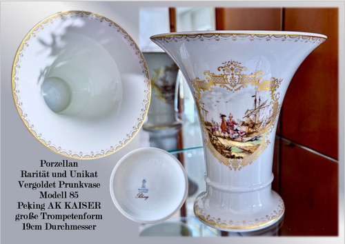 Prunkvase porzellan vergoldet - porzellan,
