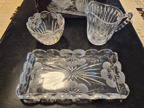 Bleikristall set mit schale - mit,
