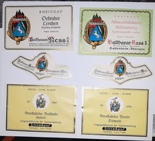 4 Wein-Etiketten 60er Jahre