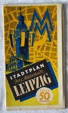 Stadtplan der Messestadt LEIPZIG 1955 Herausgegeben vom Leipziger Messeamt Koch