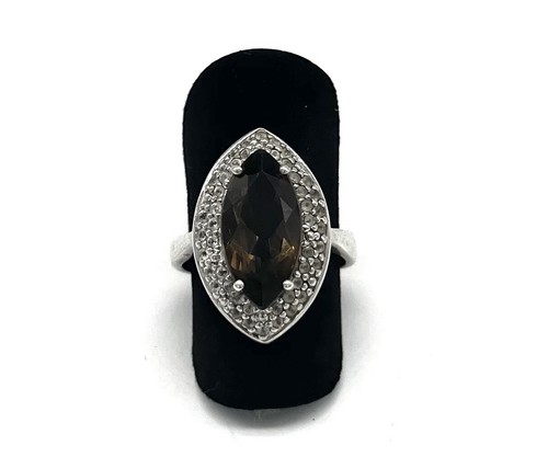 925 silberring rauchquarz - silberring,,