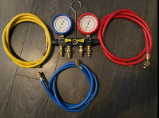 JAVAC 4 VENTILE VERTEILER SET KOMPLETT MIT ROHREN & REFCO CASE.