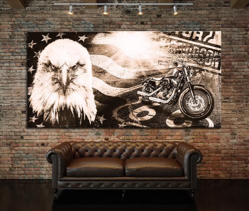 Leinwand bild harley davidson - leinwand,