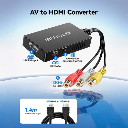 Rca auf hdmi 1080p - hdmi, adapter