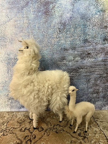 Vintage stofftier alpaka lama - stofftier,