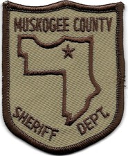 US Police OKLAHOMA MUSKOGEE County SHERIFF 8 cm PATCH Polizei Abzeichen USA