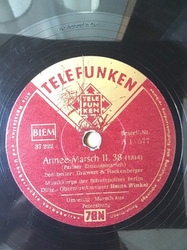 Telefunken schellackplatte - telefunken,