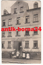 AK Borna Chemnitz Wohnhaus mit Geschäft Fleisch & Wurstwaren Werbung Maggi D141