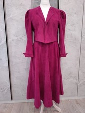 HELENE STRASSER Wildleder Kombi Kostüm 40 2-tlg. Kleid Tracht Rock+Jacke Blazer