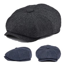 Herren Ballonmütze Schirmmütze Wolle Schiebermütze Gatsby Mütze Achteckige Kappe