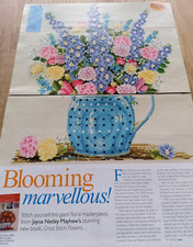 Blumen in Blumenvase - Stickvorlage aus englischer Zeitschrift