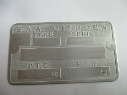 Typenschild andre citroen - typenschild,