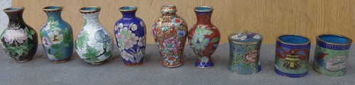 Kleine cloisonné vasen - 5,