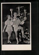 Ansichtskarte Akrobatenpaar beim Balancieren von Bällen 