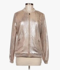Pageone Kunstleder Metallic Bomber Jacke/Blouson Neu Gr.44