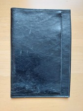 Brieftasche, schwarzes Leder 17 x 11,5 cm,  gebraucht