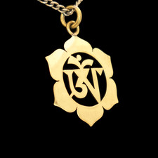 Anhänger Buddhistisch Silbern Messing Lotus Tibetisch Hung Handgesägt Geschenk