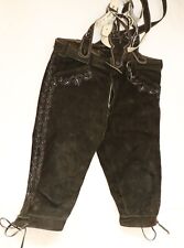 JAGD Herren  Trachten LEDER- LEDERHOSE KNIEBUND + TRAGER +  GURTEL ,ca W34 Gr 52