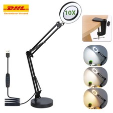 72 LED Lupenleuchte 10 Dioptrien Arbeitsleuchte Lupenlampe Lupe mit Clip Basis.