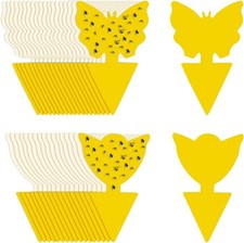 60 x Gelbsticker Trauermücken, Fliegenfalle, Gelbtafeln Fruchtfliegenfalle klebe