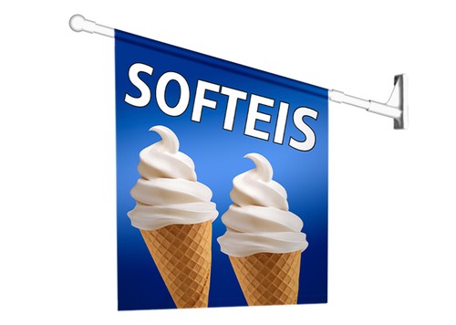 Werbefahne softeis - werbefahne,