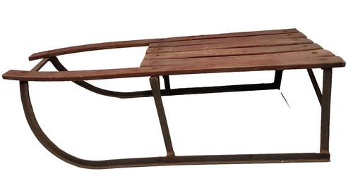 Vintage schlitten aus holz und - schlitten,