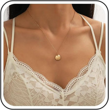 Gold Jakobsmuschel Muschel Anhänger Choker Sommer Strand Schmuck