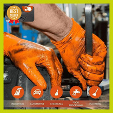 8 Mil Orange Nitril Handschuhe Diamond Grip Extra Stark Premium Robust 100 Stück