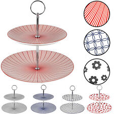 Porzellan Etagere 2 stöckig Etagen Teller Obst Kuchen Ständer Servierplatte 32cm