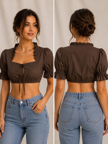 Dirndl bluse neu braun - dirndl,
