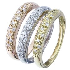 Schmuckset Drei Ring Brillanten 750er Gold Tricolor