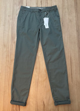 Neu Esprit Bio Baumwoll Stretch Chino Hose Premium Qualität Gr. 40/34 Grün Khaki