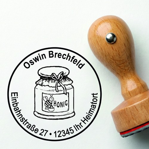 Runder stempel honigglas - runder, 40