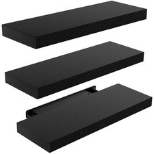 Wandregal Schwarz 3er-Set