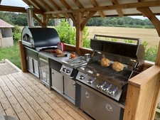 Outdoor Küche, Pizzaofen, Grill, Gartenmöbel