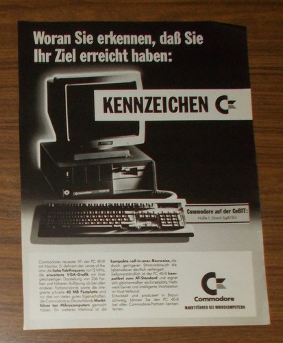 Seltene werbung commodore - seltene, pc