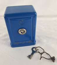 Vintage Metall Spardose Deutsche Bank mit Schlüssel Tresor