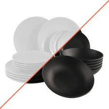 Tafel Service Geschirr Set - 2 Farben - Speise Suppe Kuchen Teller Tasse Schale