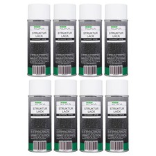 8x KOKA Struktur-Lack grob Kunststoff-Struktur Kräusel-Spray lackierbar Schwarz
