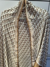 ITALY XXL Stola Schal Überwurf Silk Viskose  Cremeweiß-Camel