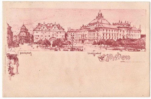 Alte litho münchen - alte, litho-ak