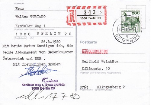Postkarte nach klingenberg - postkarte,