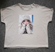 Damenshirt T-Shirt mit Fotomotiv  XXL beige creme NEU