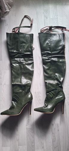Overkneestiefel aus lack kroko - overkneestiefel,