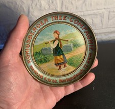 Blechteller um 1900 Königsberger Tee Antik Blech Lithografie Ähnlich Riquet