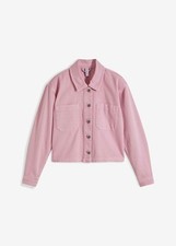 Jeansjacke verkürzt im Oversized Look Gr. 40 Rosa Denim Damen Langarm-Jacke Neu*