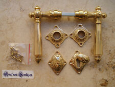 Antik Messing Poliert BB Rosetten Türgriffe Türbeschlag Gründerzeit  WLMBP