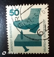  Briefmarke BRD 50 Schuh Nagel im Brett 1971 Jederzeit Sicherheit Guter Stempel