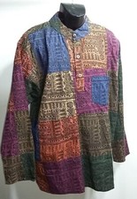 Patchwork Baumwoll Hemd von
